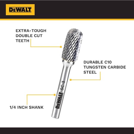 Dewalt SINGLE CARBIDE BURR SIZE SC-3 DXCBTJSC3