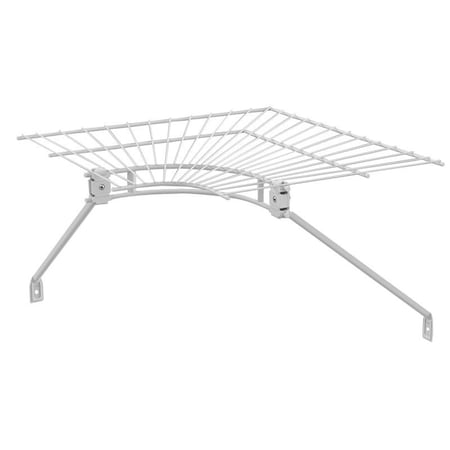 Closetmaid Shelf and Rod Corner Kit, 21-1/2 in L, 21-1/2 in W, Steel, White 21067