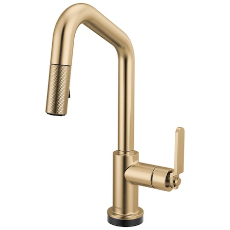 Brizo Litze Smarttouch Pull-Down Prep Faucet with Angle Spout, Industrial Handle Luxe Gold 64964LF-GL