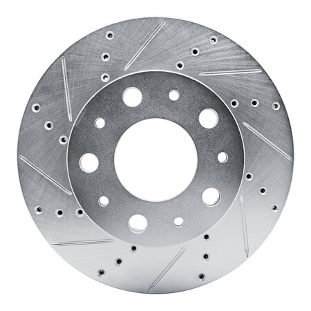 Dynamic Friction Co DFC Brake Rotor - Drilled and Slotted - Silver 631-40114L