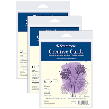 Strathmore Creative Cards & Envelopes, Ivory with Deckle Edge, Full Size, 5x6.875 inch, 18PK P205-130