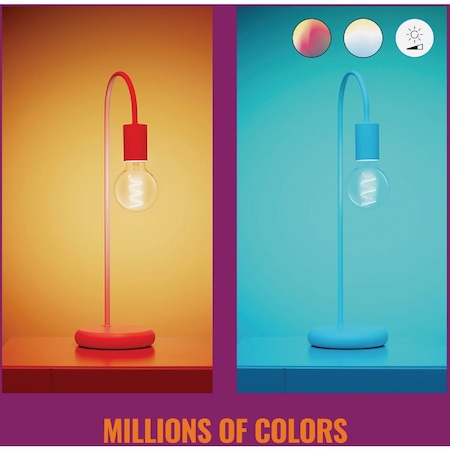 Wiz 25W Equivalent Color Filament G25 Medium LED Smart Light Bulb 604702