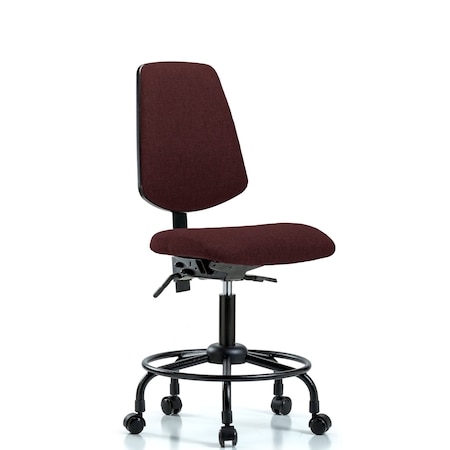 Blue Ridge Ergonomics Desk Chair Fab Desk Chair, Med, Bk, RT, Cast, Bur, No Arms, 21" to 26" Height, Fabric, Burgundy BR-FDHCH-MB-RT-T1-A0-RC-F41