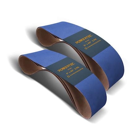 Powertec 6 in W, 48 in L, Zirconia Alumina, Blue 464806Z-3-P2N