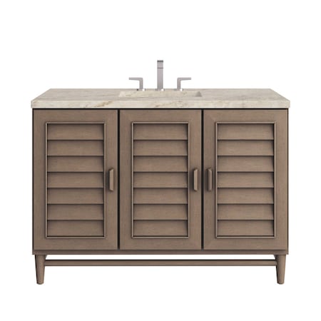 James Martin Vanities Portland 48" Single Vanity, Whitewashed Walnut, w/ 3 CM Tajnar Eclos Top 620-V48-WW-3TJR