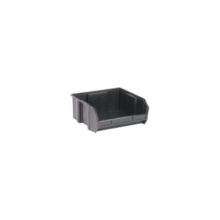 Quantum Storage Systems Hang & Stack Storage Bin, Polypropylene, Black, 5 in H, 11 in W, 10 7/8 in L QUS235CO