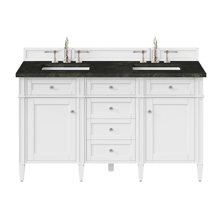 James Martin Vanities Brittany 60" Double Vanity in Bright White, w/ 3 CM Phantome Eclos Top 655-V60D-BW-3PHT