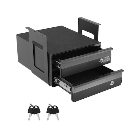 Vevor 13" Under Desk Drawer Organizer with 2 Lockable Slide-Out Drawers CT-3