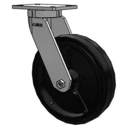 Albion 12in-Rubber-Iron-Caster 470MR12501S