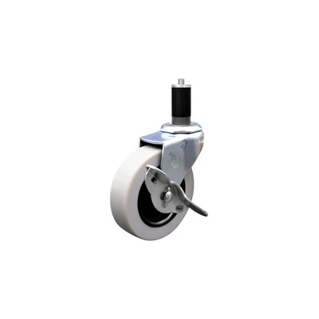 Service Caster 3 Inch Thermoplastic Rubber Wheel 1-3/8 Inch Expanding Stem Caster with Brake SCC-EX05S310-TPRS-SLB-138