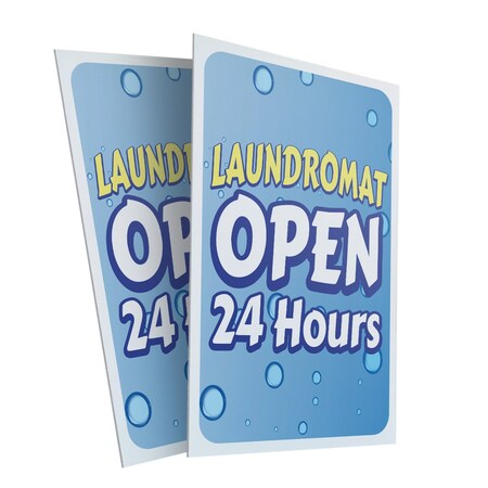 Signmission Laundromat, Plastic Signs Only 24 Inch x 36 Inch, Corrugated Plastic, 2PK CSB-2436-2PACK-30399