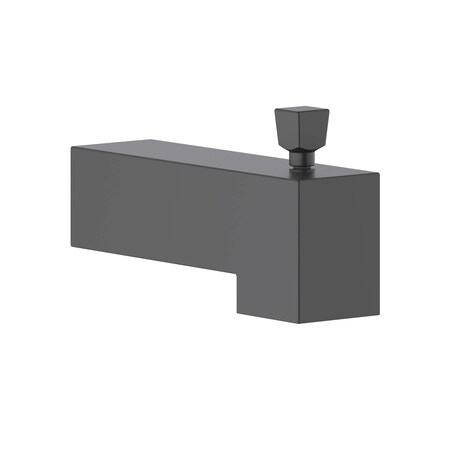 Kibi Cube Wall Mounted 1/2 in Slip-On Tub Spout with Diverter, Matte Black TS103MB