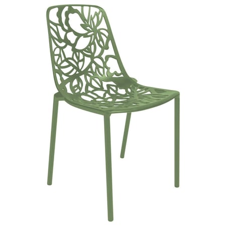 Leisuremod Modern Devon Aluminum Chair, Khaki Green DC23G