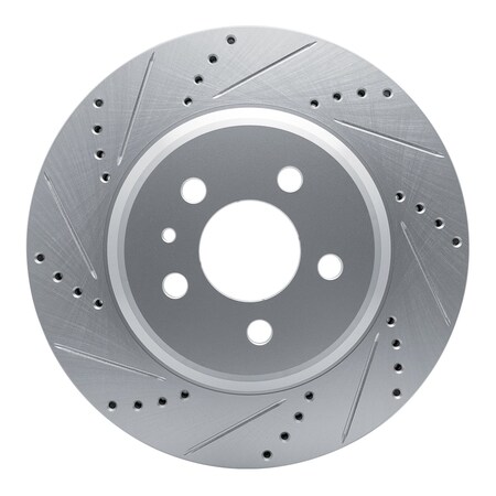 Dynamic Friction Co DFC Brake Rotor - Drilled and Slotted - Silver 631-26005L