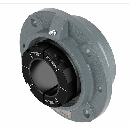 Sealmaster Mounted Cast Iron Piloted Flange Spherical Roller - 52100 Bearing Steel, Black Oxided USFC5000K-107