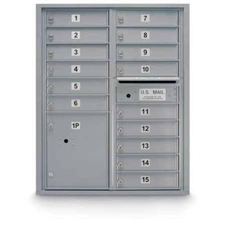 Postal Products Unlimited 15 Door Standard 4C Front Loading Mailbox Silver N1029441SLVR
