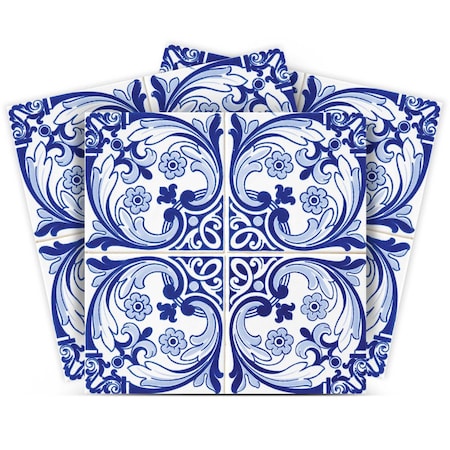 Homeroots 12" X 12" Blue Cloud Peel And Stick Removable Tiles 555960