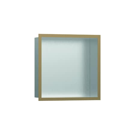 Hansgrohe Individual Wall Niche Brushed Stainless Steel w/ Design Frame 12"x 12"x 4" in Brushed Bronze 56097140
