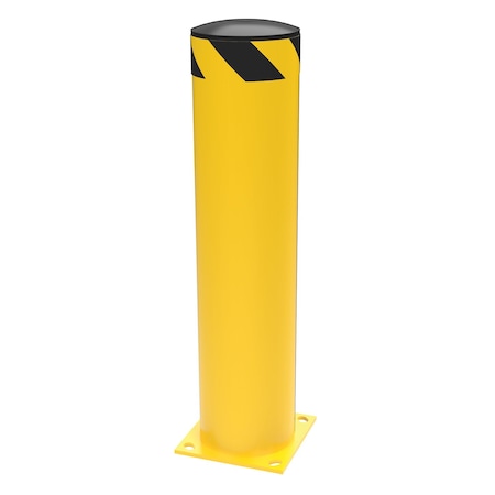 Zoro Select Bollard , 36 in H, Yellow , Carbon Steel BOL-36-8.5