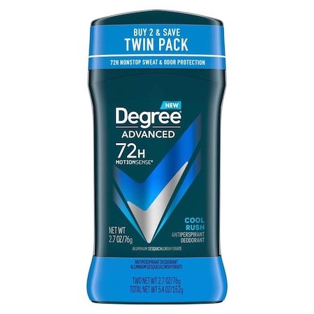 Degree Men Advanced 72H Motionsense Cool Rush Antiperspirant Deodorant, Twin Pack, 5.4 Ounce, 6PK 64348421
