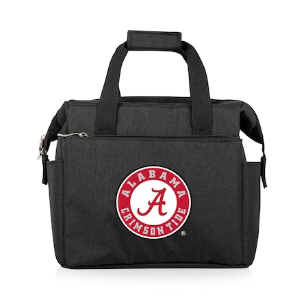 Picnic Time Family Of Brands NCAA Alabama Crimson Tide On The Go Lunch Bag Cooler - Soft Cooler Lunch Box, Black 510-00-179-004-0