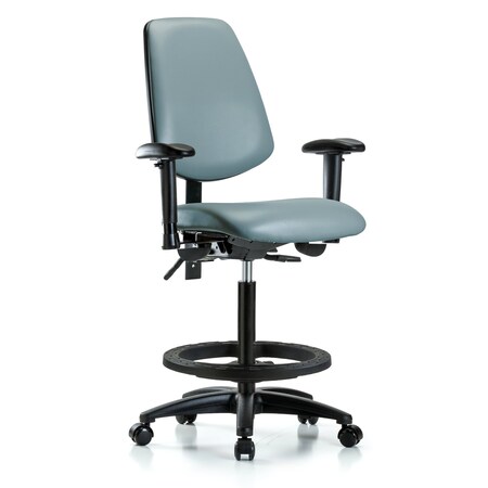 Blue Ridge Ergonomics Vinyl Chair, Vinyl, Adjustable Arms BR-VHBCH-MB-RG-T0-A1-BF-RC-8822
