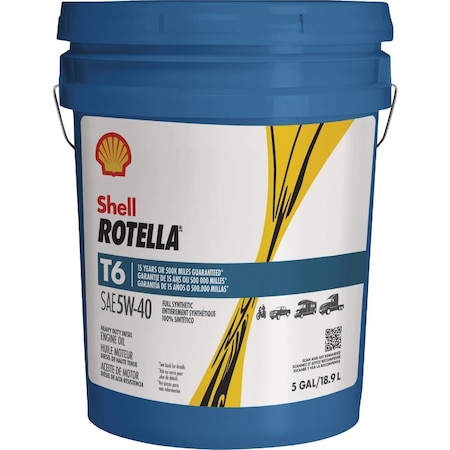 Rotella Shell T6 Full Synthetic 5W-40 Diesel Engine Oil 5 Gal. 550046217