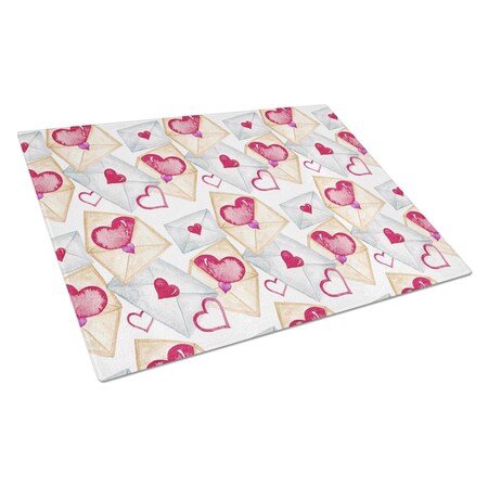 Carolines Treasures Watercolor Love Letters Glass Cutting Board, Large BB7569LCB