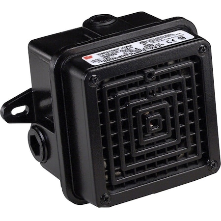 Federal Signal Signaling Device, Bell, Continuous, 120V AC, 100dB at 10 ft, Zinc w/Polyurethane Finish, Black 350WBX-120