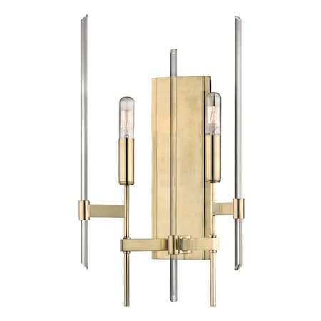 Hudson Valley Lighting Bari 2 Light Wall Sconce 11 In. Aged Brass 9902-AGB