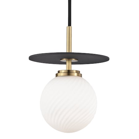 Mitzi Ellis 1 Light Pendant 7 In. Aged Brass/Black H200701S-AGB/BK
