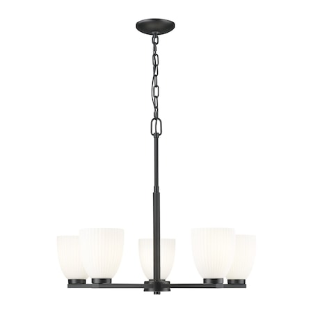 Z-Lite Naya 5-Light Chandelier, 25.25 in W, Matte Black 7518-5MB