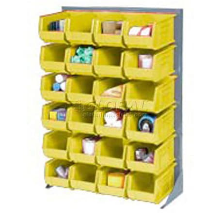 Global Industrial Singled Sided Louvered Bin Rack 35x15x50 - 58 Yellow Premium Stacking Bins 239350YL