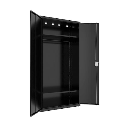 Hirsh Storage Cabinets, 36 in W, 18 in D, 72 in H, Black 25063