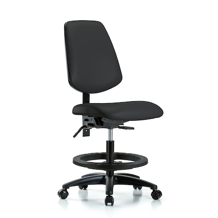 Blue Ridge Ergonomics Medium Bench Chair No Arms, 22" to 29" Height, Vinyl, Black BR-VMBCH-MB-RG-T0-A0-BF-RC-8540