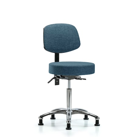 Blue Ridge Ergonomics Ben Stool, Med, Fab, Bk Chrom, Tilt, Gld, Blu BR-FMBST-CR-T1-NF-RG-F43