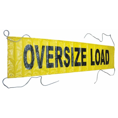 Doleco Banner One-Sided Mesh 18" x 84" Oversize Load with 2 Ropes 28000007