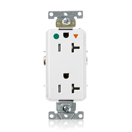 Leviton Duplex Outlet, Iso Grd, White, 20A, 125V DT830-IGW