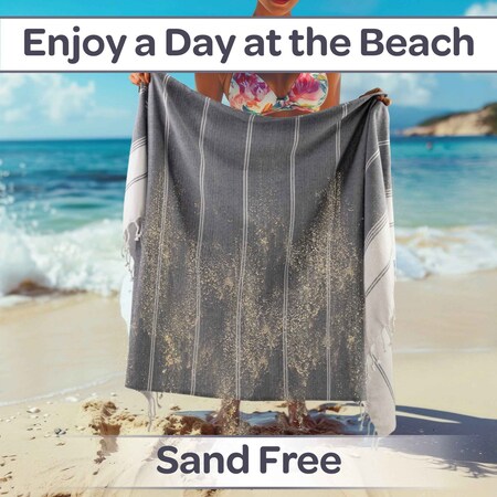 Lavish Home 6 Pack Turkish Beach Towel Set Oversized Beach Towels Bulk Lightweight Blankets Set Quick Dry 67-0040TT