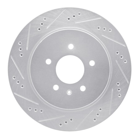 Dynamic Friction Co DFC Brake Rotor - Drilled and Slotted - Silver 631-46020L