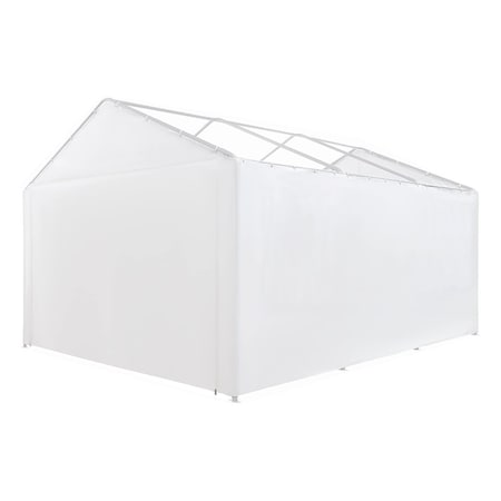 King Canopy 12ftx20ft Canopy Enclosure Sidewall Kit w/ Flaps, Fits 12ft 3in by 20ft frames, White SWK1220WF-2