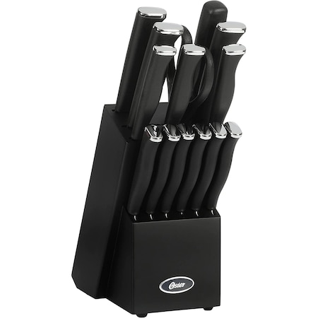 Oster Langmore 15 Piece Stainless Steel Blade Cutlery Set in Black 123866.15