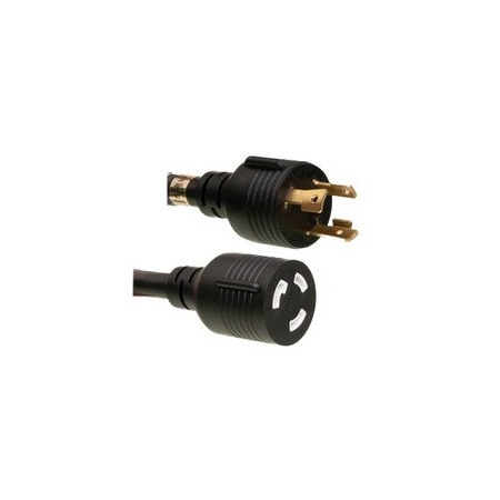 Cable Wholesale SJT Extension Cord, 10 AWG, 10/3, 1 Outlets, L5-30R, Black, L5-30P, 3 ft 10W2-21103