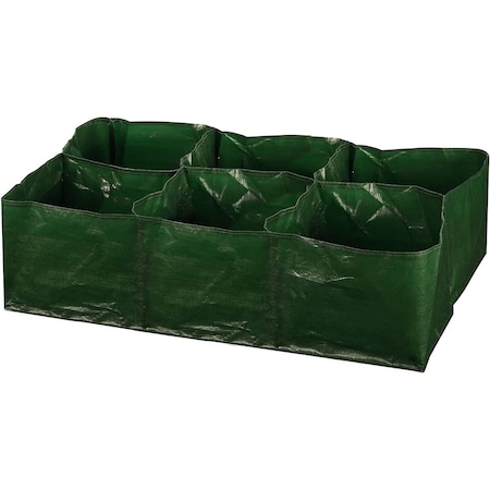 Ipower PE Garden Planting Bed 35-Gallon Heavy Duty Plastic Raised Plant Grow Bag with 6 Partition G GLGROWBAG35G6PE