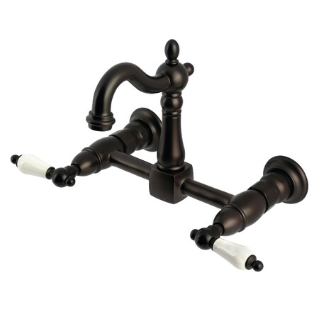 Kingston Brass Two-Handle Wall Mount Bridge Kitchen Faucet, Oil Rubbed Bronze KS2445PL