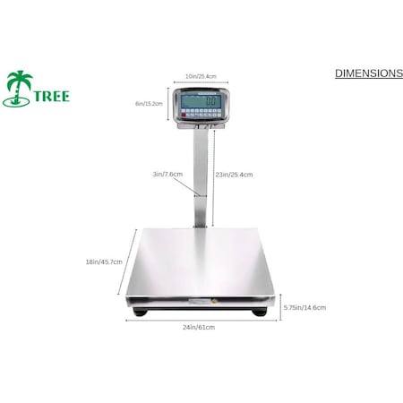 Bubblefast Bench & Drum Scales FBs w18x24 - 500lb x 0.1lb FBs-w1824