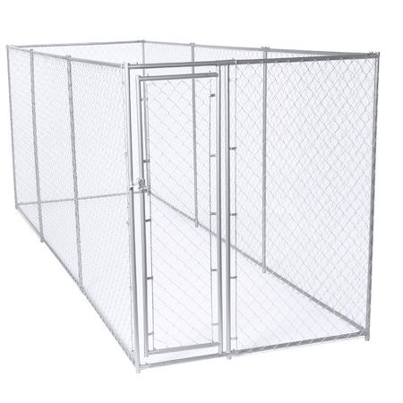 Lucky Dog Chain Link Kennel, 5 ft OAL, 15 ft OAW, 6 ft OAH, Steel, Silver CL 61528EZ