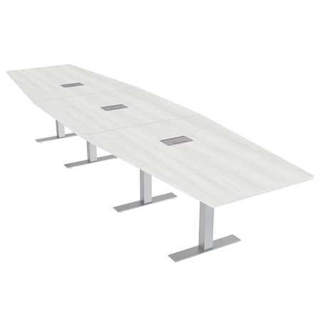 Skutchi Designs 16ft Hexagon Conference Table With Power | Harmony Series | 16 Person Meeting Room Table HAR-HEX.IR-48X192-T-WA7976-ESIL