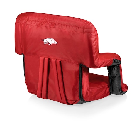 Picnic Time Family Of Brands NCAA Arkansas Razorbacks Ventura Reclining Stadium Seat with Back SupportRed 618-00-100-034-0