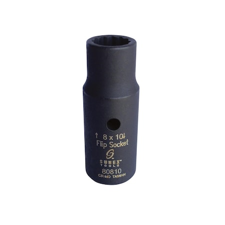 Sunex 1/4 in Drive 8 X 10Mm 12Pt Semi-Deep Flip Socket 80810
